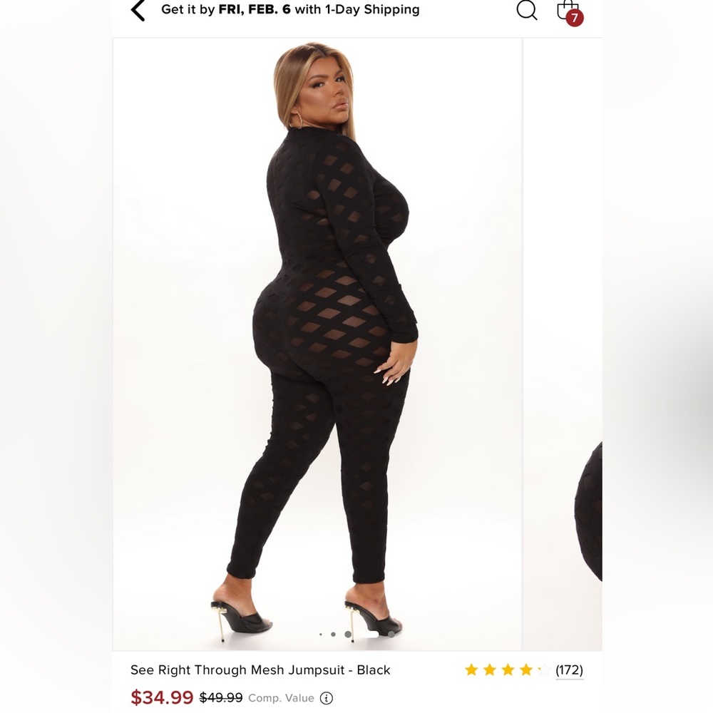Fashion Nova Black Cutout Mesh Jumpsuit